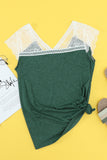 Green V Neck Eyelash Lace Knit Tank for Women LC253399-9