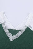 Green V Neck Eyelash Lace Knit Tank for Women LC253399-9