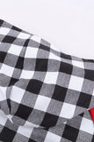 Red Women Christmas Tree Plaid Pattern Asymmetric Zip Hoodie Long Sleeve T-Shirt Tops LC2532822-3