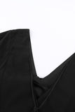 LC223667-2-S, LC223667-2-M, LC223667-2-L, LC223667-2-XL, Black Womens Kimono Sleeve V-neck Babydoll Tiered Mini Dress