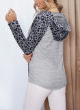 Sweat à capuche léopard à blocs de couleurs pour femme Sweat à capuche à manches longues