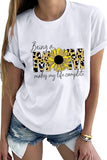 White Being a Mom Makes My Lift Complete Funny Letters Print Mama Tees Shirt LC252050-201