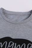 Gray Mama Bear Print Crew Neck Short Sleeve T Shirts Funny Bear Graphic Mom Tee Tops LC2522590-11