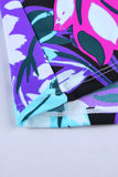 Purple Tankinis for Women Floral Printed Strappy Racerback Tankini Swim Top LC46057-8