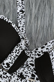 LC43334-2-S, LC43334-2-M, LC43334-2-L, LC43334-2-XL, LC43334-2-2XL, Black Women's Twisted Bust Striped Bikini Set Two Piece Bathing Suit