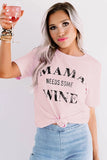 Pink MAMA NEEDS SOME WINE Blush/Gray Tee LC2523760-10