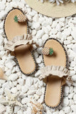 Pineapple Sandals Clip Toe Flip Flops Toe Ring Casual Flat Beach Shoes