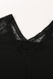 Black V Neck Eyelash Lace Knit Tank for Women LC253399-2