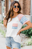 White Fourth of July Shirts for Women Stars and Stripes Tee LC2526271-1