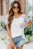 White Fourth of July Shirts for Women Stars and Stripes Tee LC2526271-1