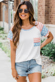 White Fourth of July Shirts for Women Stars and Stripes Tee LC2526271-1