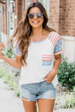 White Fourth of July Shirts for Women Stars and Stripes Tee LC2526271-1