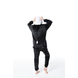 Black Womens Panda Pajamas Halloween Jumpsuit Costume