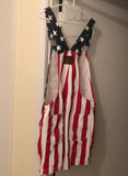 Red Women's Overalls Denim Flag Overalls LC642488-3