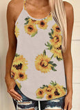 Women's Cami Tops Sunflower Print Cami Tops