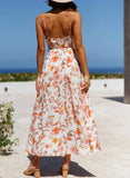 White Women's Dresses Floral Maxi Dress LC615084-1
