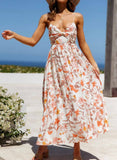 White Women's Dresses Floral Maxi Dress LC615084-1