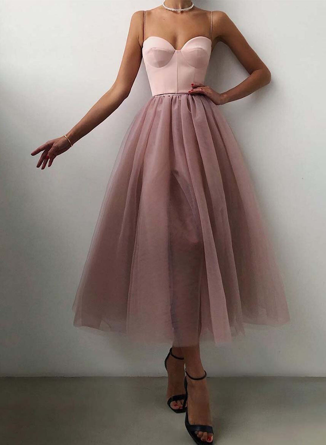 Pink Women's Dresses Stitching Mesh Maxi Dress LC615115-10