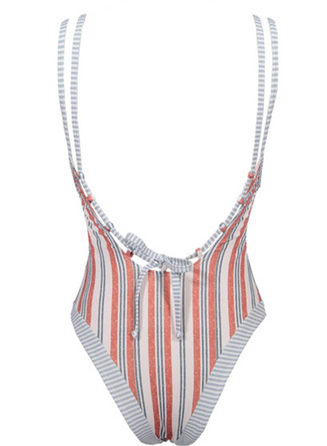 Stripe Women's Swimsuits Striped Strappy Backless One-piece Swimsuits LC441883-19