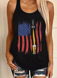 Black Women's Tank Tops Flag Print Tank Tops LC2562386-2