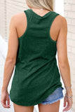 Green Casual V Neck Racerback Tank Top with Pocket LC256544-9