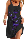 Black Women's Dresses Butterfly Print Cami Beach Dress LC226960-2