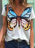 Chemises à imprimé papillon à manches courtes pour femmes