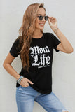 Black Women Funny Graphic T Shirt Mom Life Shirt Casual Tops LC2523525-2