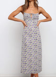 Purple Women's Dresses Cami Floral Tied Front Maxi Dress LC615512-8