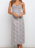 Purple Women's Dresses Cami Floral Tied Front Maxi Dress LC615512-8