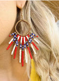 Multicolor Women's Earrings Flag Small Circle Rice Bead Earrings LC012446-22