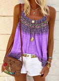 Purple Women's Cami Tops Color Block Gradient Top LC2562875-8
