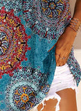 Blue Women's Tank Tops Tribal Top LC2562967-5