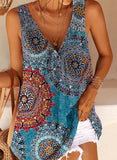 Blue Women's Tank Tops Tribal Top LC2562967-5
