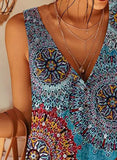 Blue Women's Tank Tops Tribal Top LC2562967-5