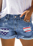 Women's American Flag Shorts Denim Shorts