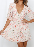 Pink Women's Dresses Floral Ruffle Mini Dress LC227623-10