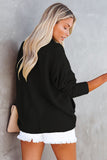 LC8511383-2-S, LC8511383-2-M, LC8511383-2-L, LC8511383-2-XL, LC8511383-2-2XL, Black Womens Boyfriend Shirt Ribbed Shacket Loose Fit Long Sleeve Tops