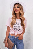 Pink MAMA NEEDS SOME WINE Blush/Gray Tee LC2523760-10