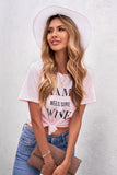 Pink MAMA NEEDS SOME WINE Blush/Gray Tee LC2523760-10