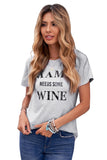 Gray MAMA NEEDS SOME WINE Blush/Gray Tee LC2523760-11