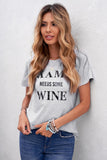 Gray MAMA NEEDS SOME WINE Blush/Gray Tee LC2523760-11