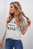 Gray MAMA NEEDS SOME WINE Blush/Gray Tee LC2523760-11