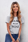Gray MAMA NEEDS SOME WINE Blush/Gray Tee LC2523760-11
