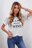 Gray MAMA NEEDS SOME WINE Blush/Gray Tee LC2523760-11