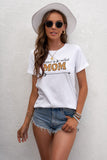 White Being a Mom Makes My Lift Complete Funny Letters Print Mama Tees Shirt LC252050-101