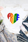 LC2529323-1-S, LC2529323-1-M, LC2529323-1-L, LC2529323-1-XL, LC2529323-1-2XL, White Pride Shirt Women Rainbow LGBT Gay Shirt Top Rainbow Casual Tshirt