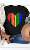 LC2529323-2-S, LC2529323-2-M, LC2529323-2-L, LC2529323-2-XL, LC2529323-2-2XL, Black Pride Shirt Women Rainbow LGBT Gay Shirt Top Rainbow Casual Tshirt
