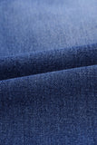 Blue Women's Ripped Boyfriend Jeans Distressed Holes Crop Denim Pants LC78064-5