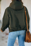 LC856045-9-S, LC856045-9-M, LC856045-9-L, LC856045-9-XL, LC856045-9-2XL, Green Winter Coats for Women Outdoor Zipper Hooded Coat Outwear with Pockets